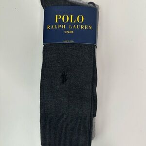 New POLO RALPH LAUREN MENs Argyle Dress Socks (3 PAIRS) (BROWN GREY)